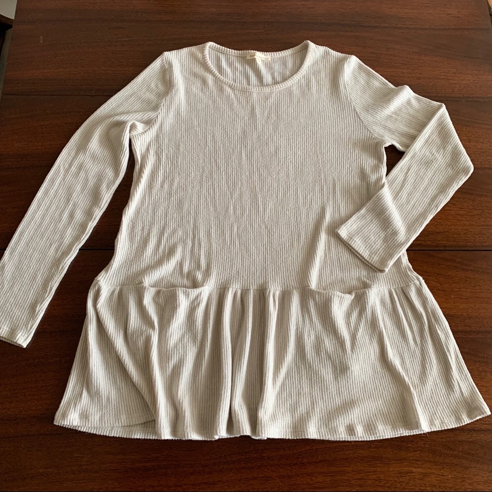 Stevie Hender cream babydoll long sleeve top